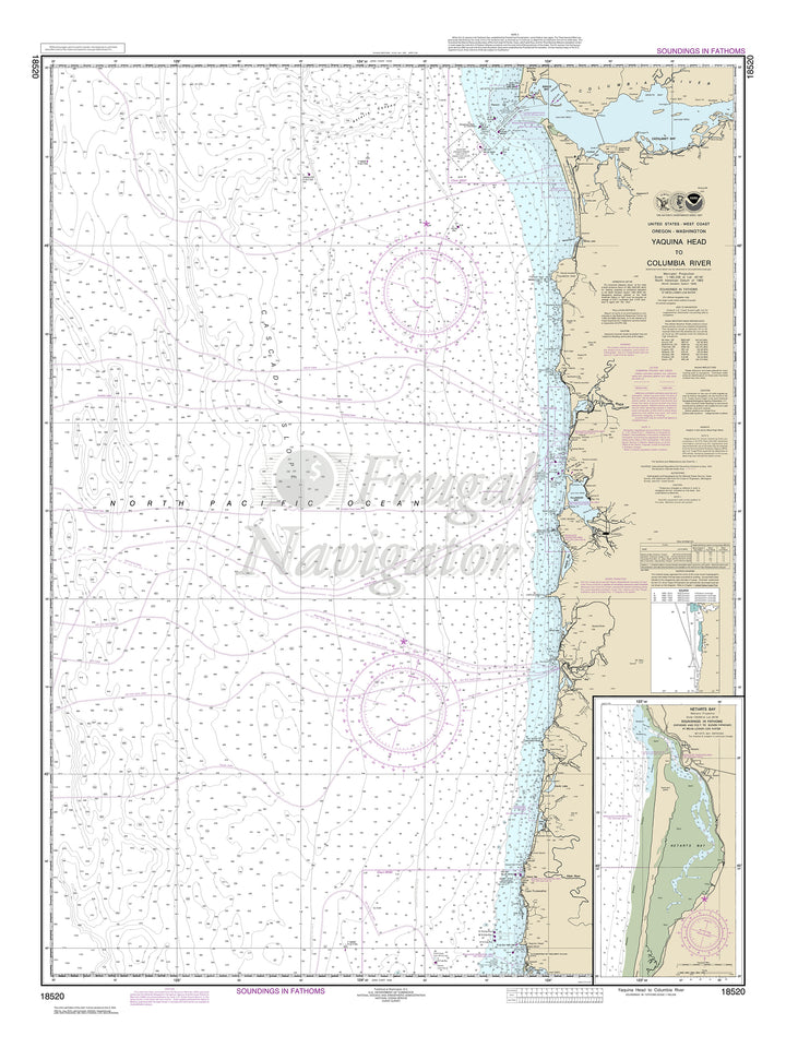 Archival NOAA nautical chart Yaquina – Head to Columbia River.