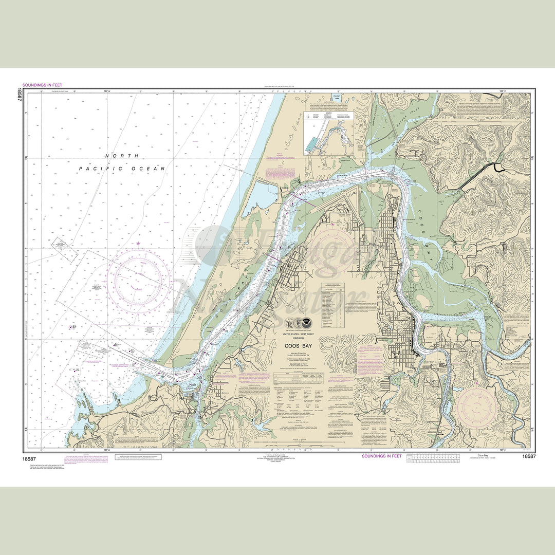 Archival NOAA nautical chart Coos – Bay.