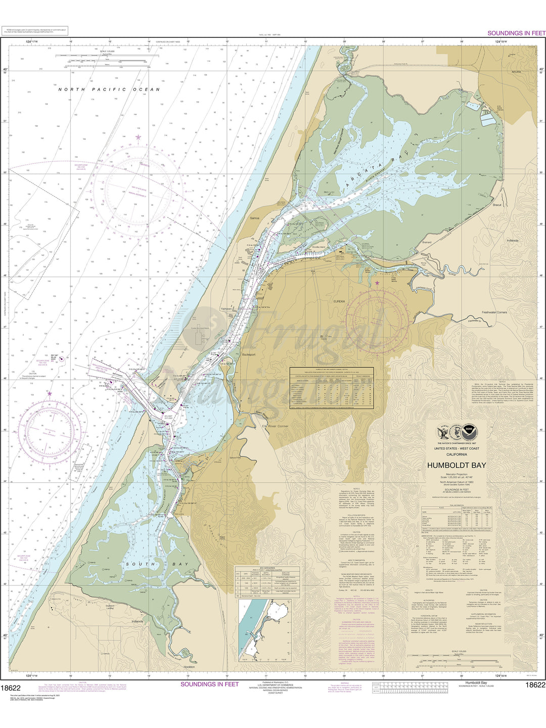 Archival NOAA nautical chart Humboldt – Bay.