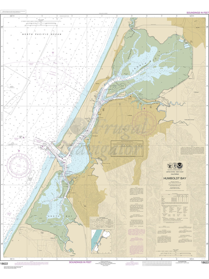 Archival NOAA nautical chart Humboldt – Bay.