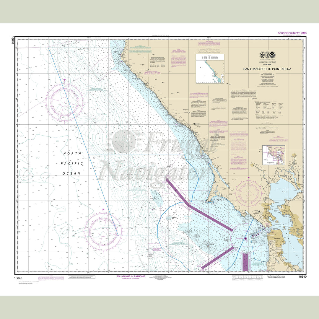 Archival NOAA nautical chart San – Francisco to Point Arena.