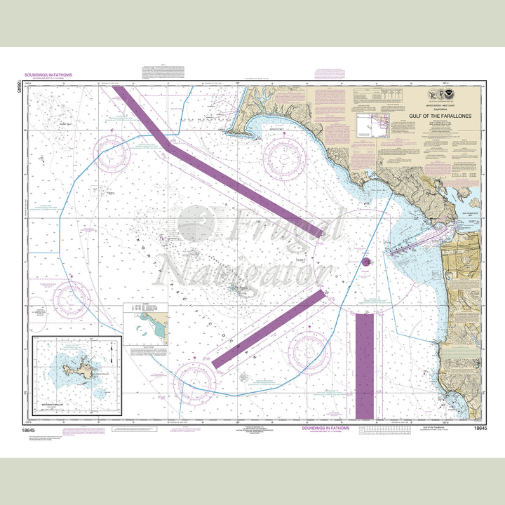 Archival NOAA nautical chart Gulf – of the Farallones.