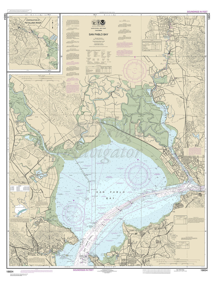 Archival NOAA nautical chart San – Pablo Bay.