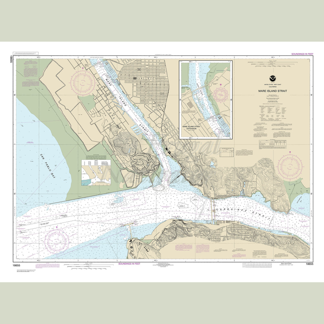 Archival NOAA nautical chart Mare – Island Strait.