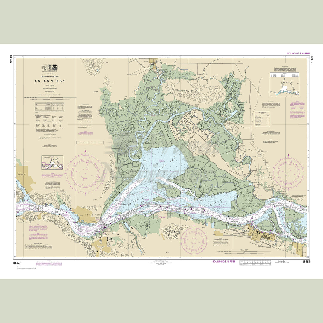 Archival NOAA nautical chart Suisun – Bay.