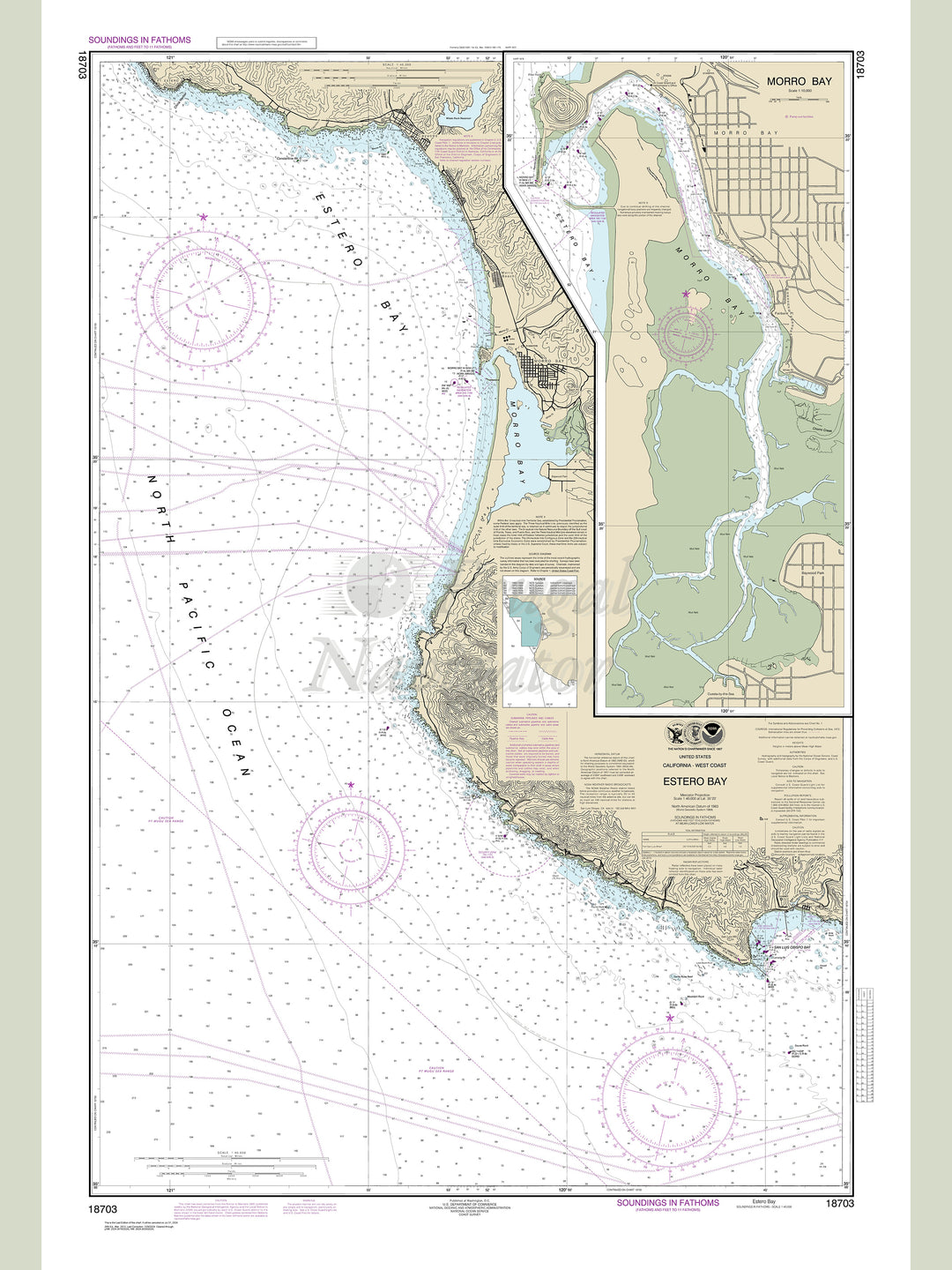 Archival NOAA nautical chart Estero – Bay;Morro Bay.