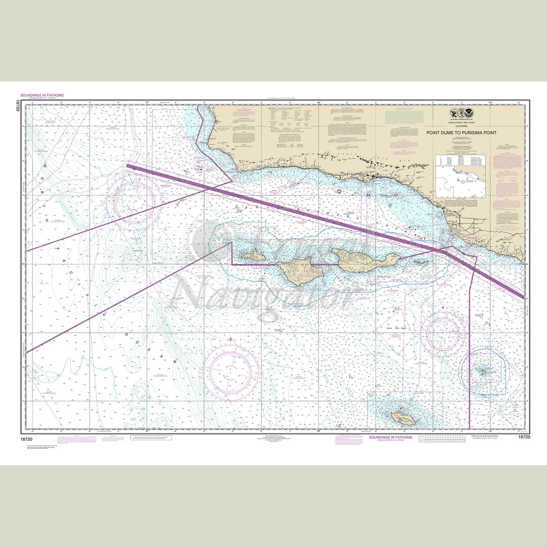 Archival NOAA nautical chart Point – Dume to Purisma Point.
