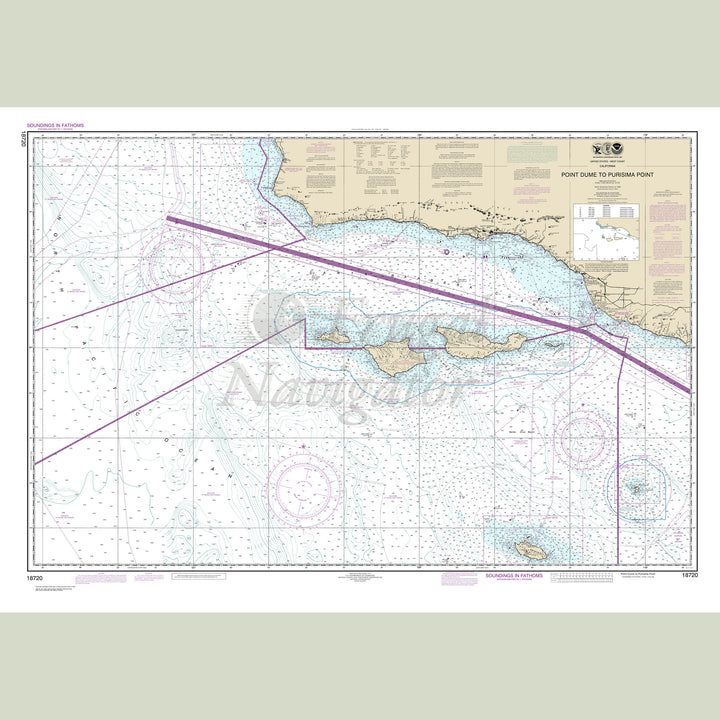 Archival NOAA nautical chart Point – Dume to Purisma Point.