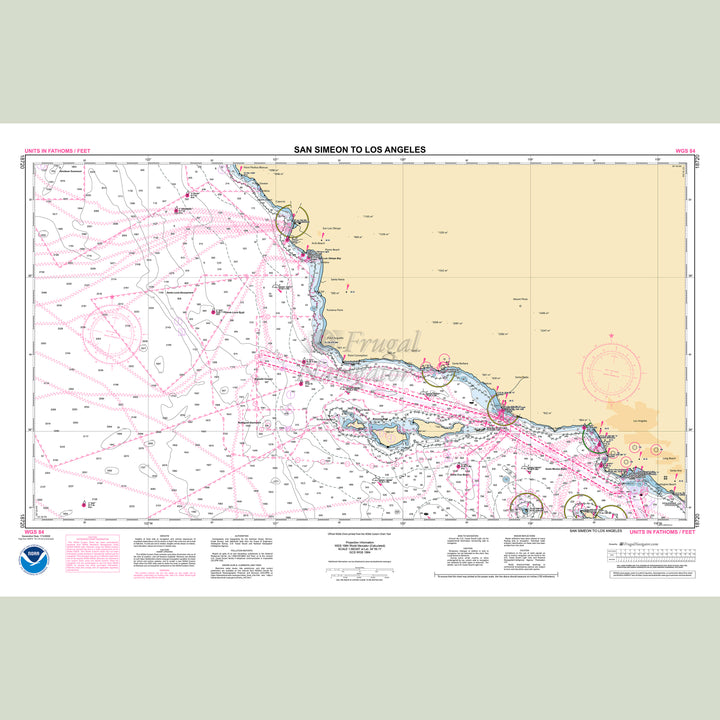 Official NOAA nautical chart 18720 – San Simeon to Los Angeles.