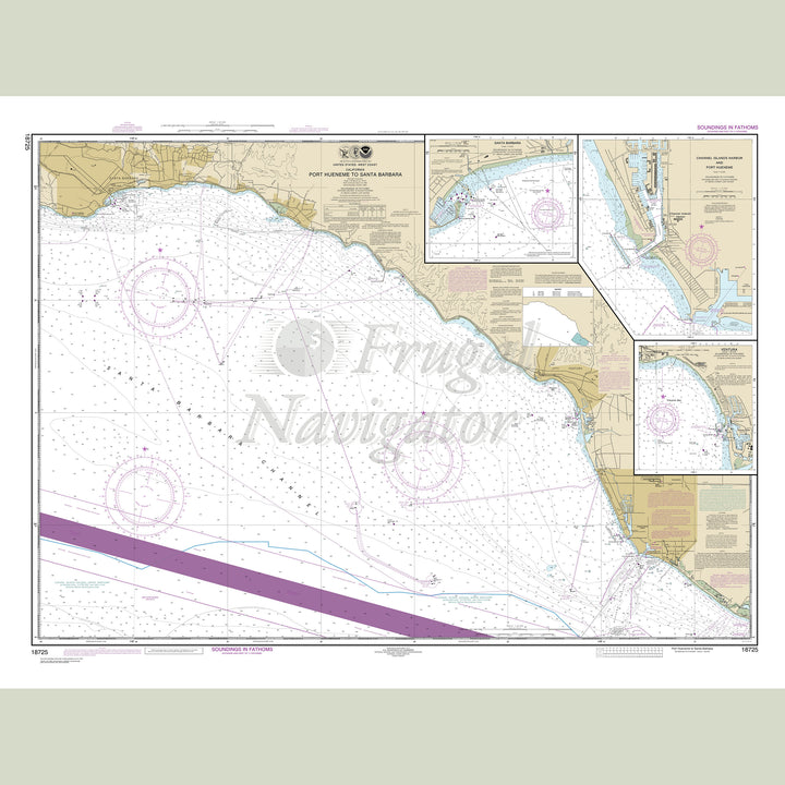 Archival NOAA nautical chart Port – Hueneme to Santa Barbara;Santa Barbara;Channel Islands Harbor and Port Hueneme;Ventura.