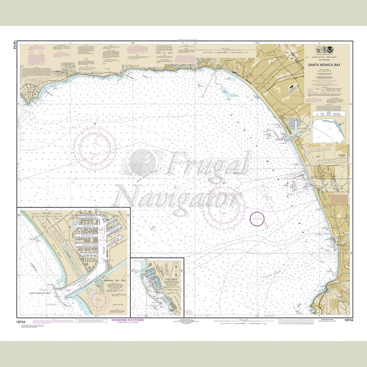 Archival NOAA nautical chart Santa – Monica Bay;King Harbor.