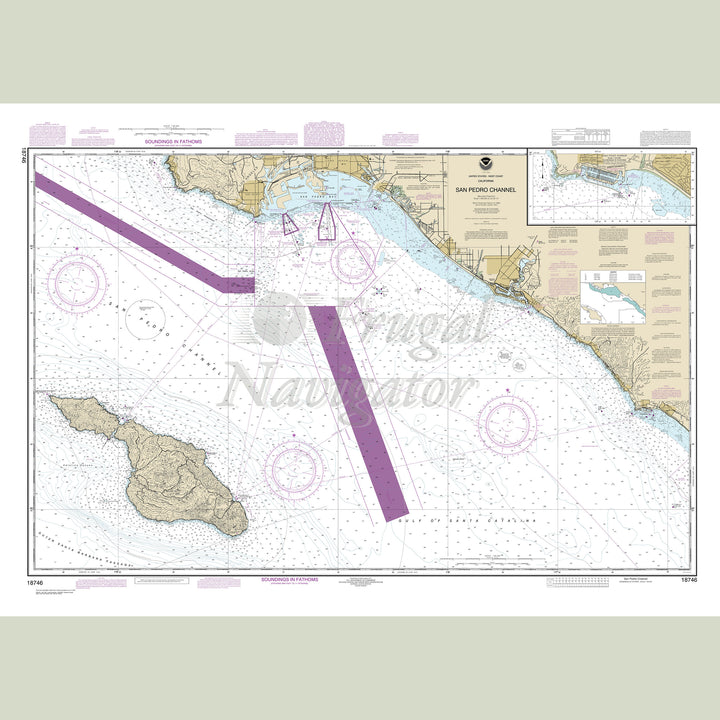 Archival NOAA nautical chart San – Pedro Channel.