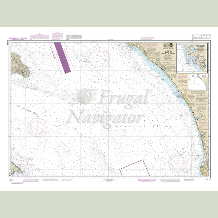 Archival NOAA nautical chart Gulf – of Santa Catalina;Delmar Boat Basin-Camp Pendleton.
