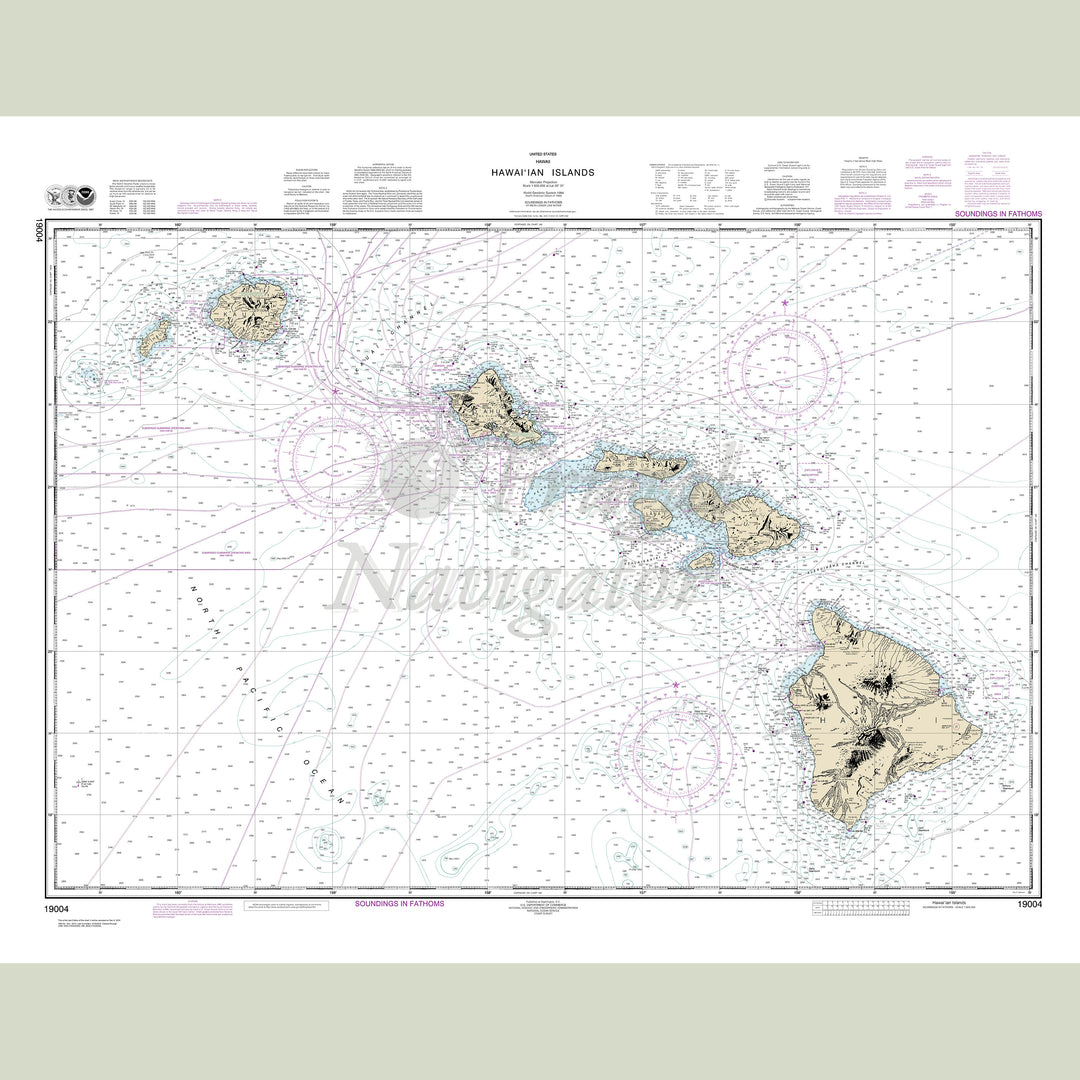 Archival NOAA nautical chart Hawai‘ian – Islands.