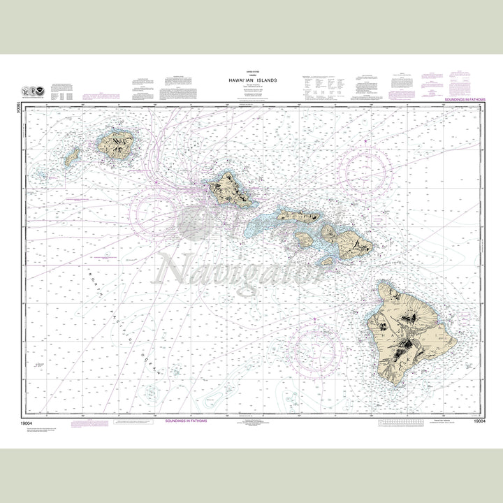 Archival NOAA nautical chart Hawai‘ian – Islands.