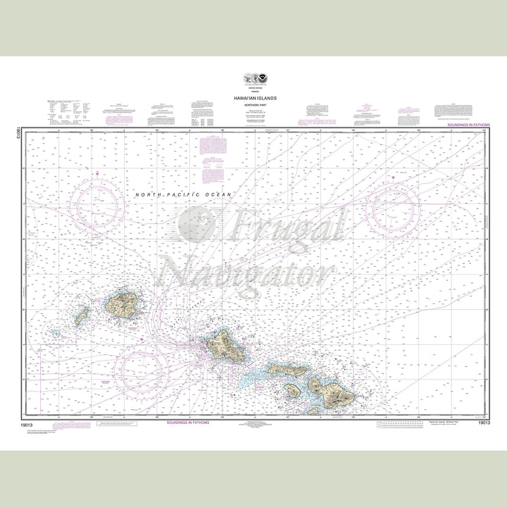 Archival NOAA nautical chart Hawai‘ian – Islands northern part.
