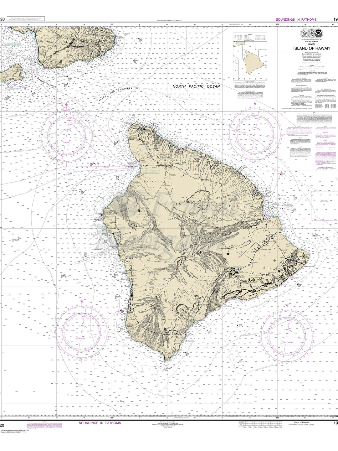 Archival NOAA nautical chart Island – Of Hawai‘i.