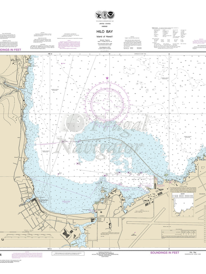 Archival NOAA nautical chart Island – Of Hawai‘i Hilo Bay.