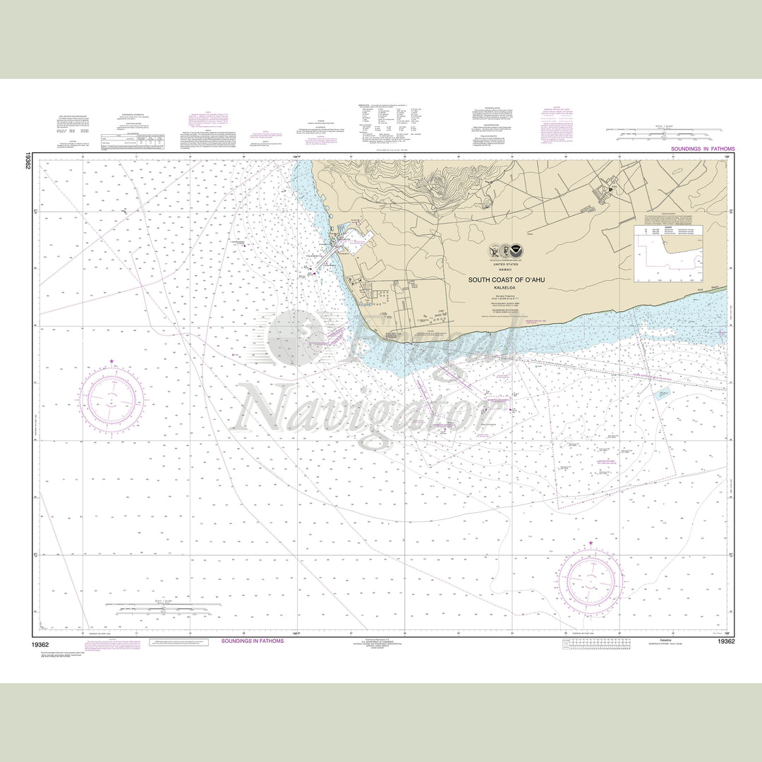 Archival NOAA nautical chart South – Coast of O‘ahu Kalaeloa.