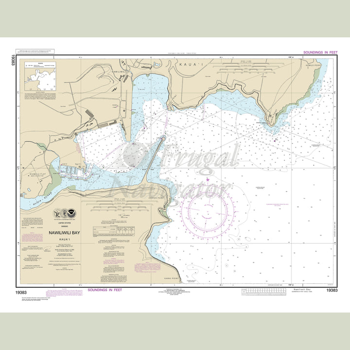 Archival NOAA nautical chart Kaua‘i – Nawiliwili Bay.