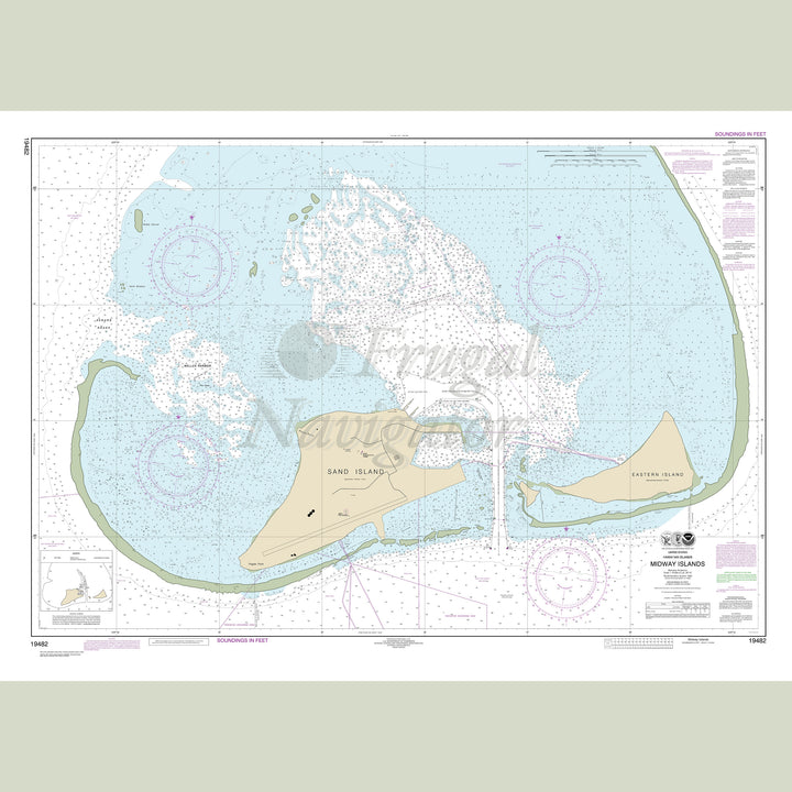 Archival NOAA nautical chart Hawai‘ian – Islands Midway Islands.