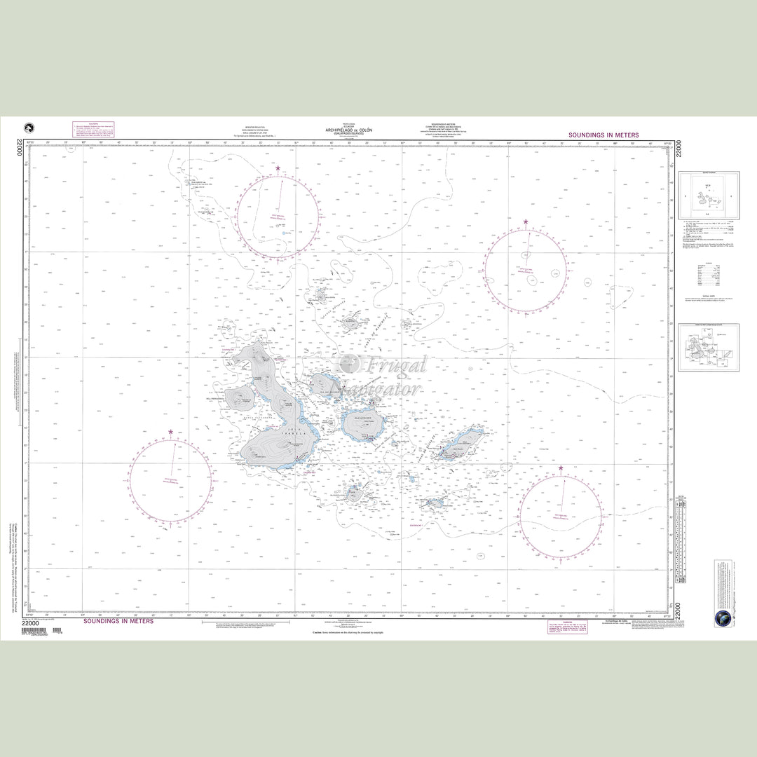 Official NGA nautical chart 22000 – South America - Galapagos Islands.
