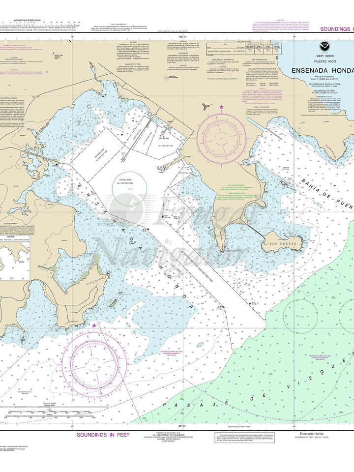 Archival NOAA nautical chart Ensenada – Honda.