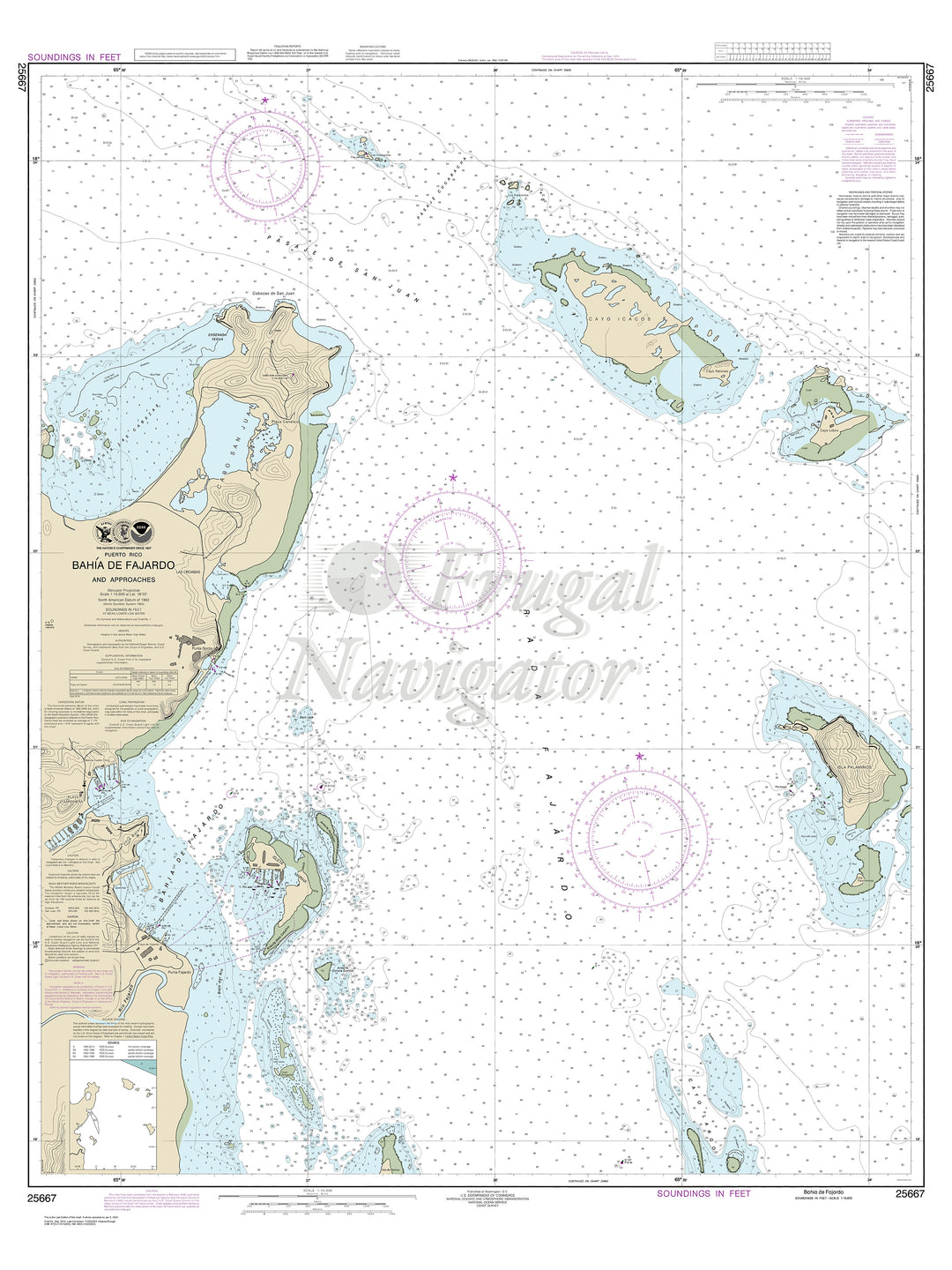Archival NOAA nautical chart Bahia – de Fajardo and Approaches.