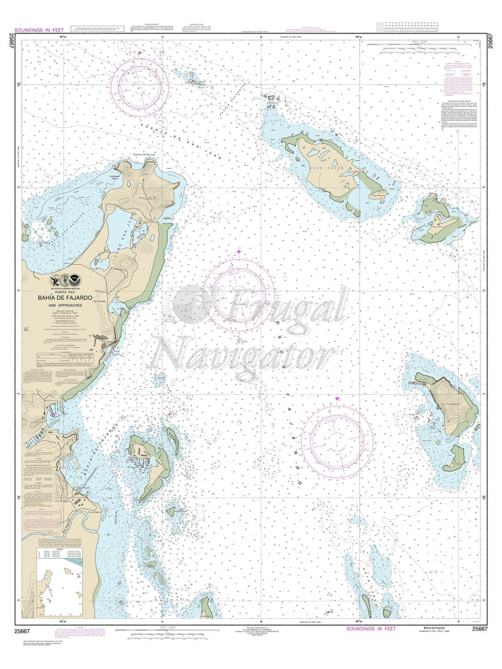 Archival NOAA nautical chart Bahia – de Fajardo and Approaches.