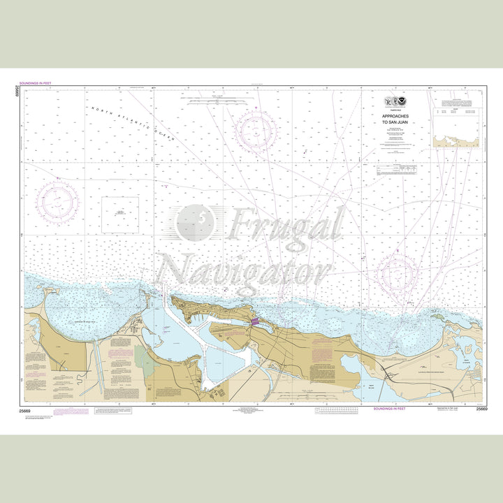 Archival NOAA nautical chart Approaches – to San Juan Harbor.