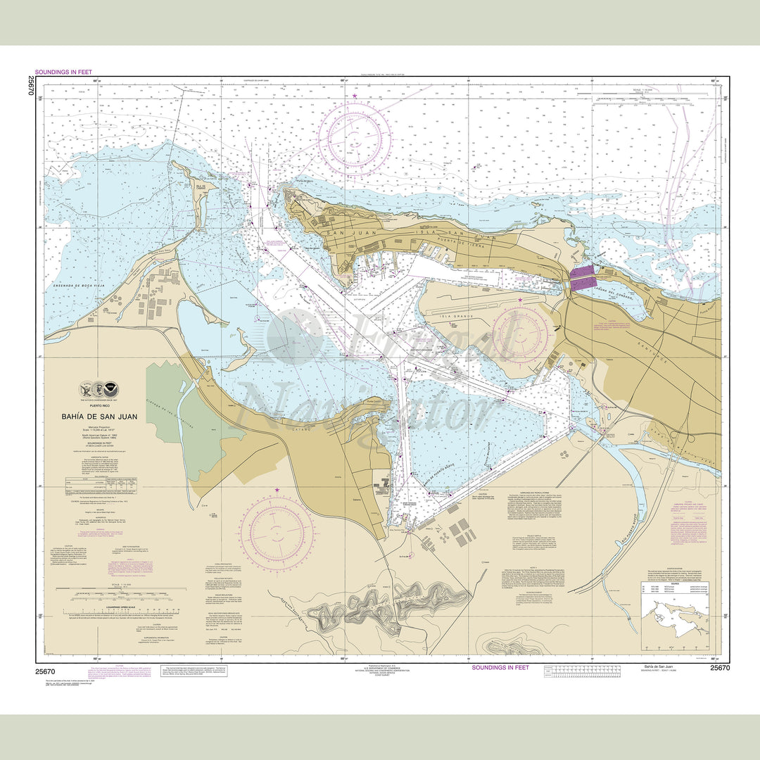 Archival NOAA nautical chart Bahia – de San Juan.