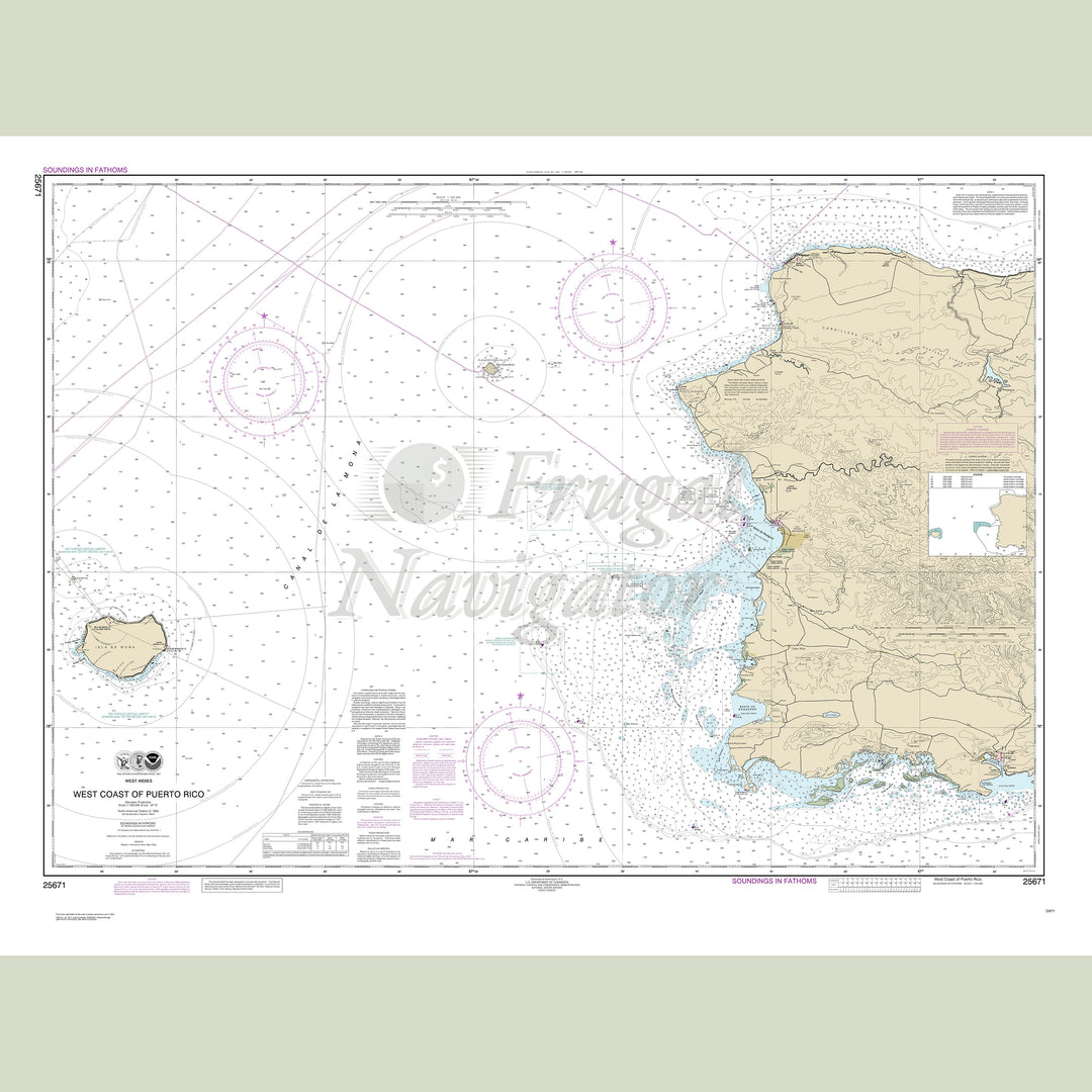 Archival NOAA nautical chart West – Coast of Puerto Rico.