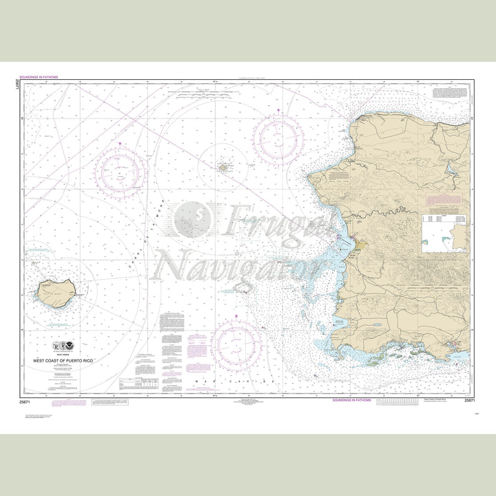 Archival NOAA nautical chart West – Coast of Puerto Rico.