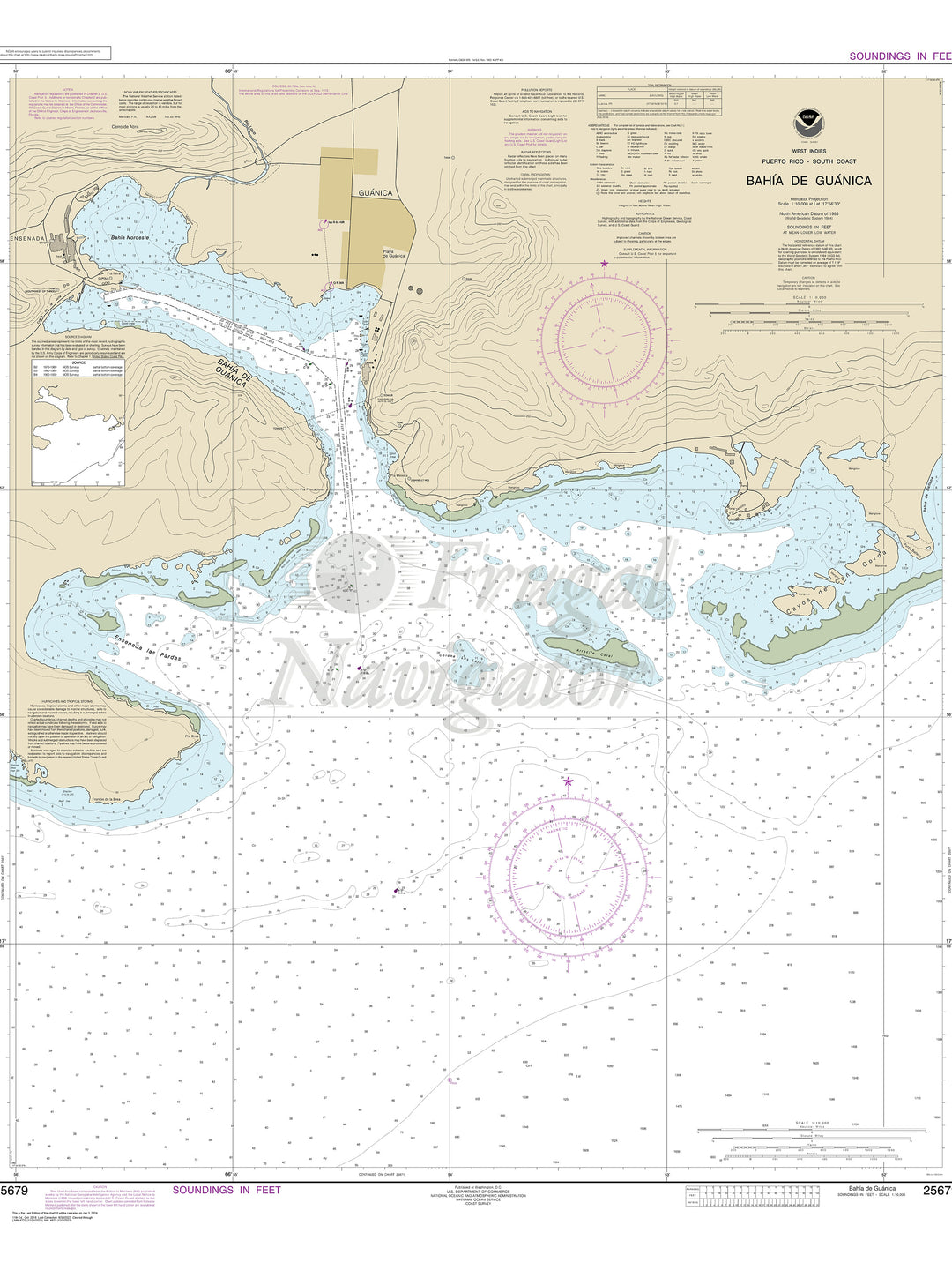 Archival NOAA nautical chart Bahia – de Guanica.