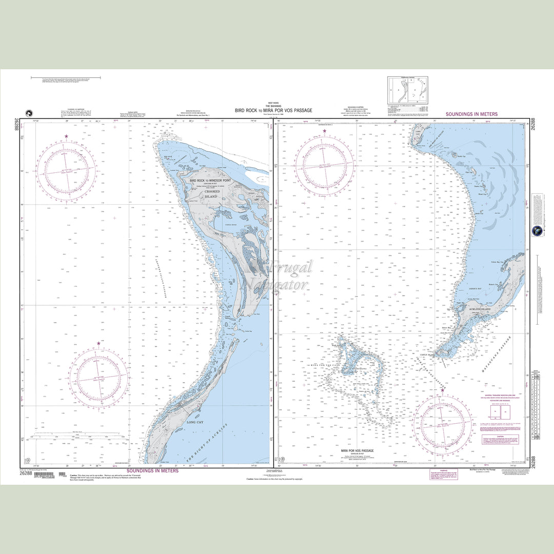 Official NGA nautical chart 26288 – Bahamas - Bird Rock to Mira Por VOS Passage.