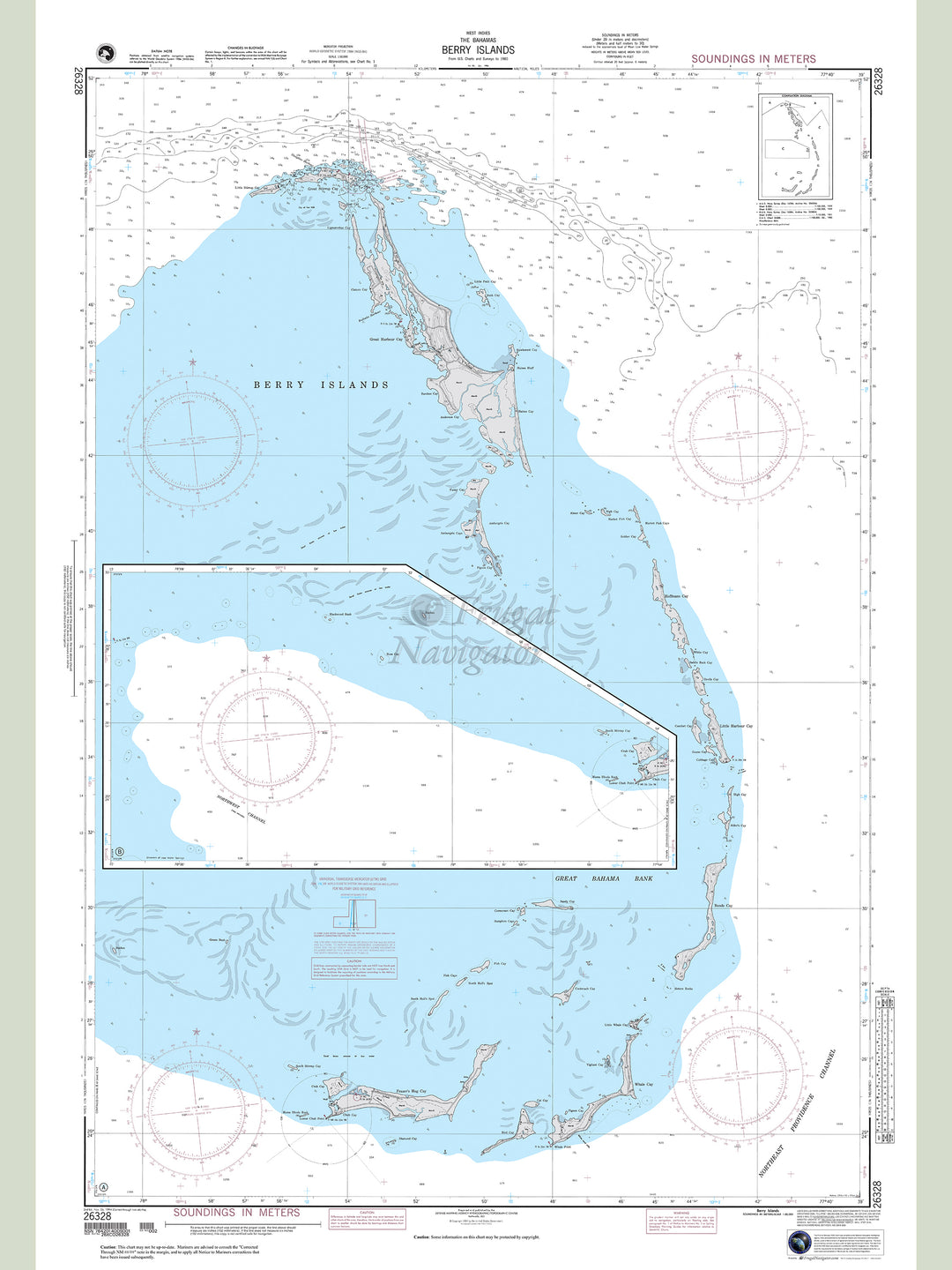 Official NGA nautical chart 26328 – Bahamas- Berry Islands.