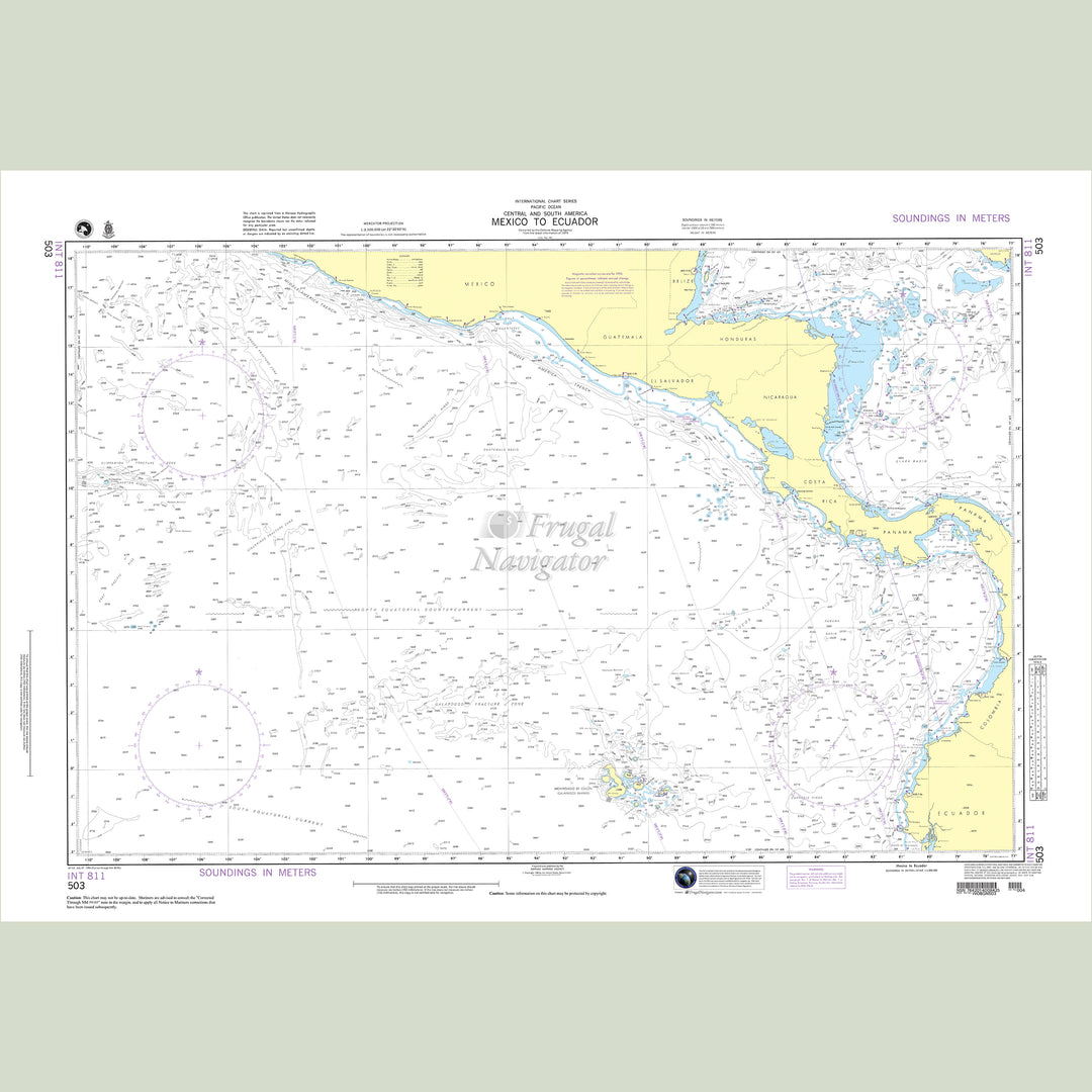 Official NGA nautical chart 503 – Mexico to Ecuador.