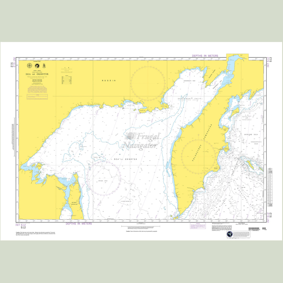 Official NGA nautical chart 512 – North Pacific Ocean - Sea of Okhotsk.