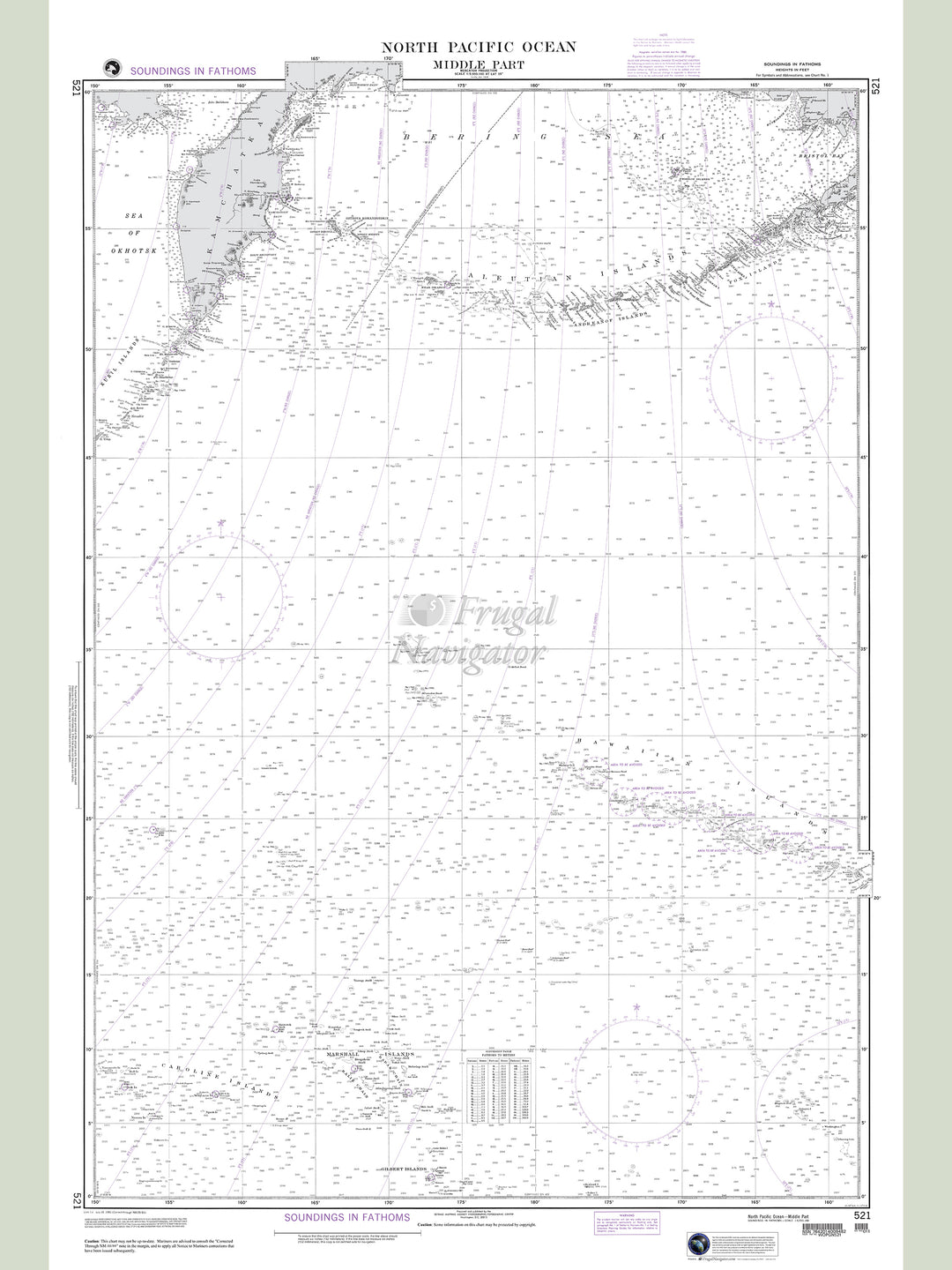 Official NGA nautical chart 521 – North Pacific Ocean - Middle Part.