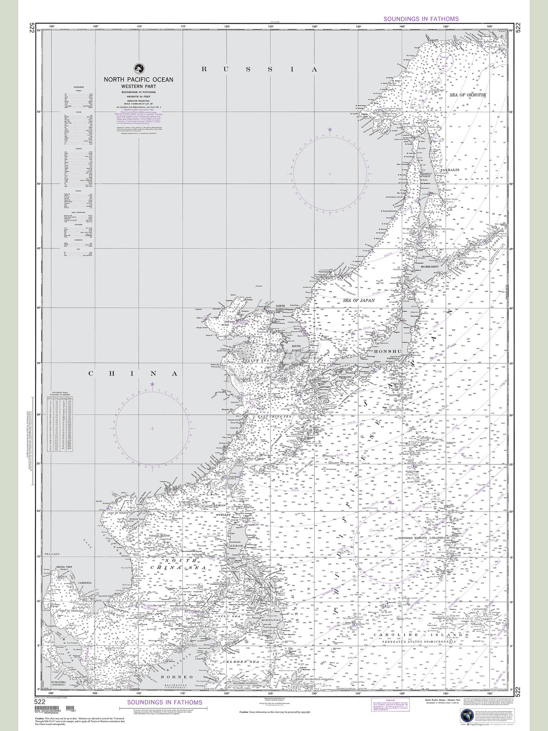 Official NGA nautical chart 522 – North Pacific Ocean - Western Part.