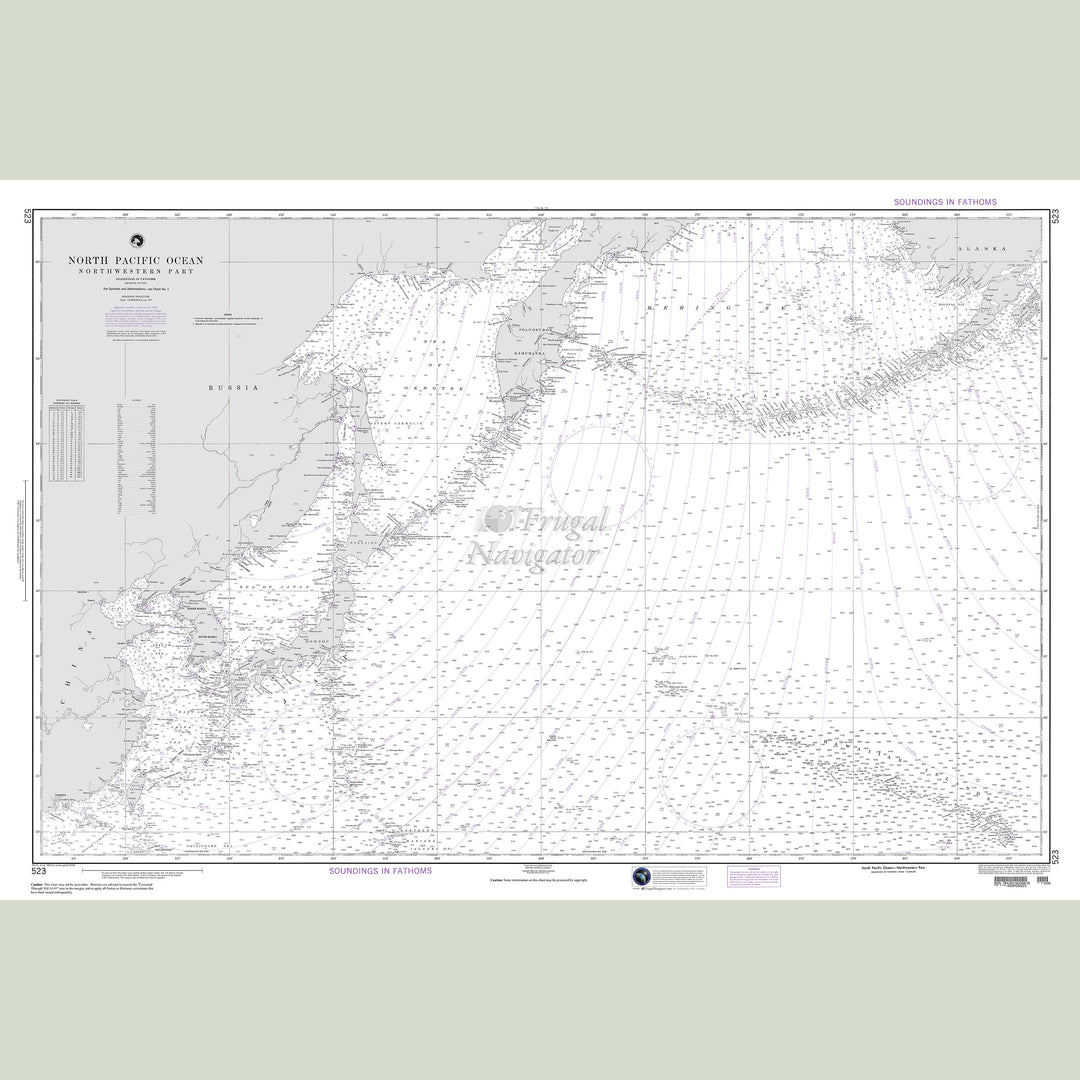 Official NGA nautical chart 523 – North Pacific Ocean - Northwestern Part.