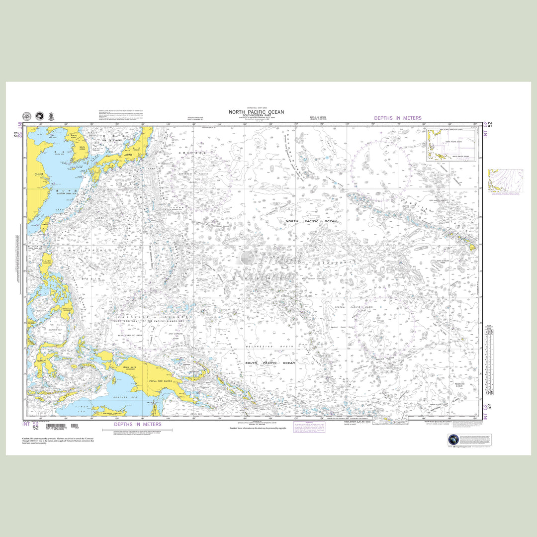 Official NGA nautical chart 52 – North Pacific Ocean - Southwestern Part.