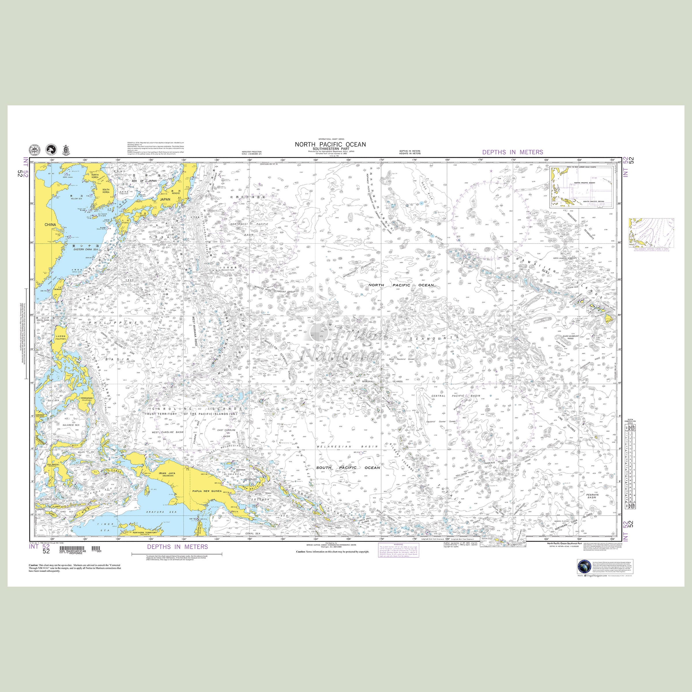 Official NGA nautical chart 52 – North Pacific Ocean - Southwestern Part.