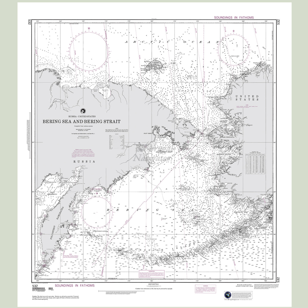 Official NGA nautical chart 532 – Bering Sea and Bering Strait.