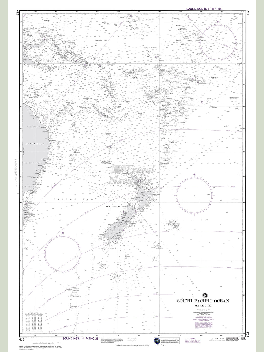 Official NGA nautical chart 622 – South Pacific Ocean - Sheet 3.