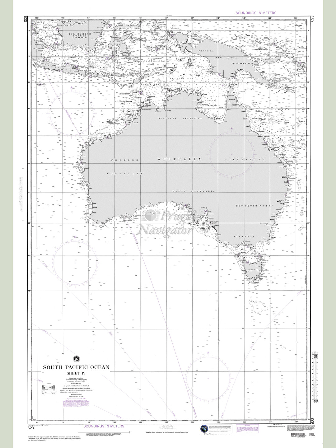 Official NGA nautical chart 623 – South Pacific Ocean - Sheet 4.