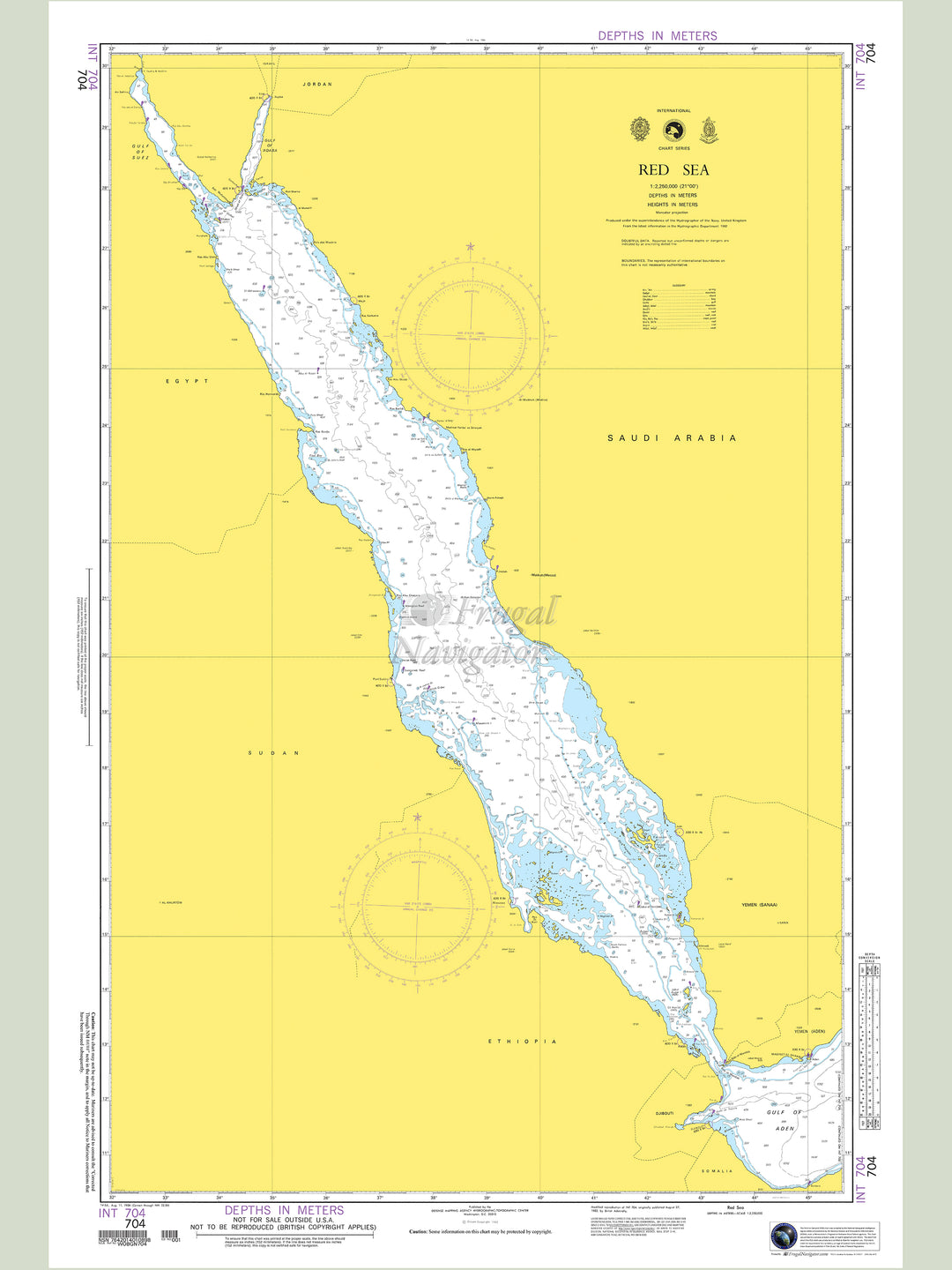 Official NGA nautical chart 704 – The Red Sea.