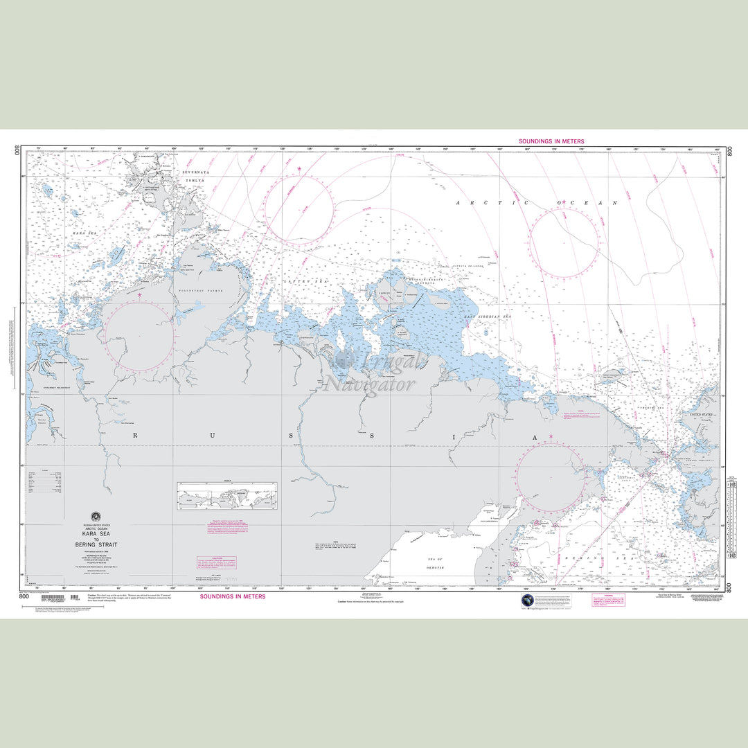 Official NGA nautical chart 800 – Arctic Ocean - Kara Sea to Bering Strait.