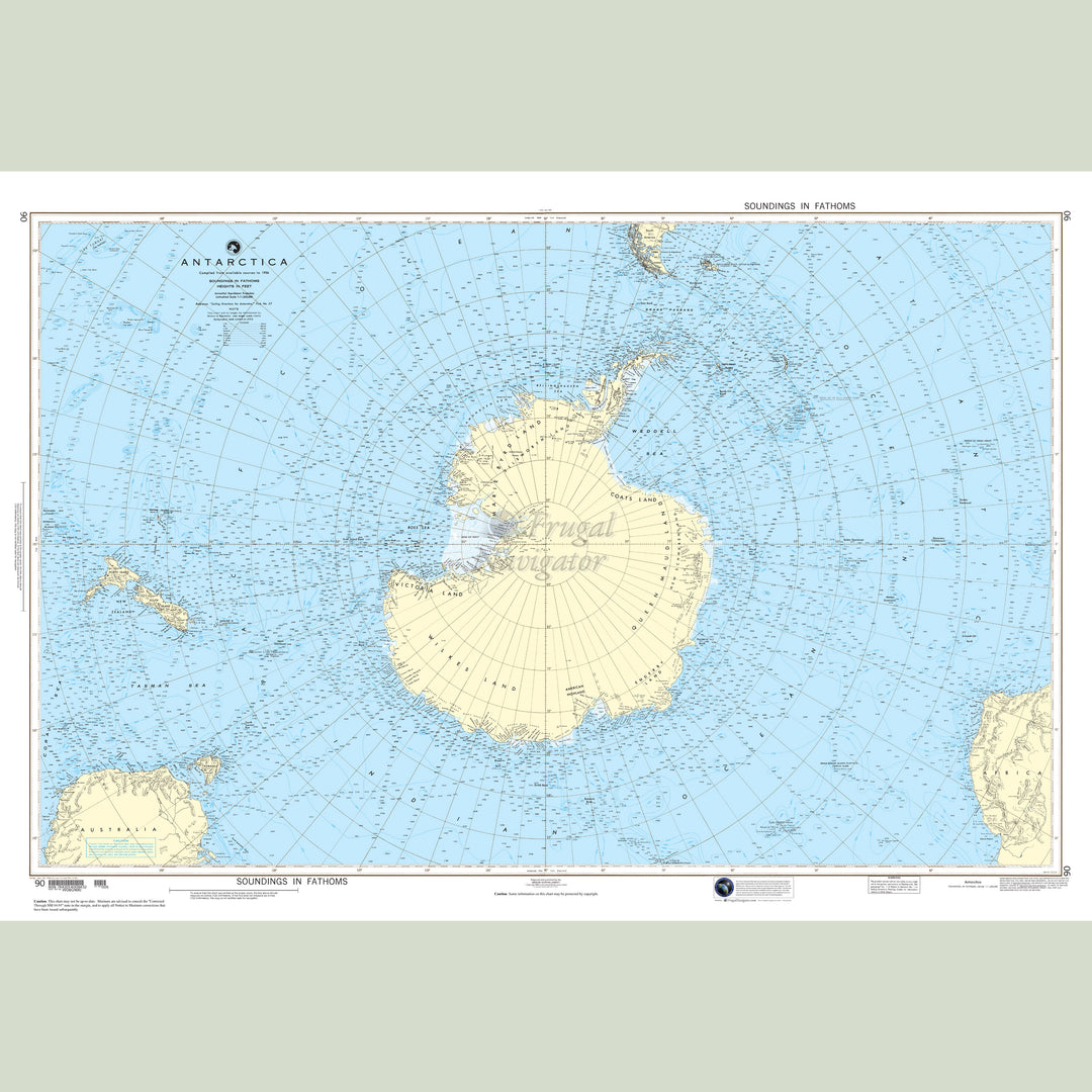 Official NGA nautical chart 90 – Antarctica.