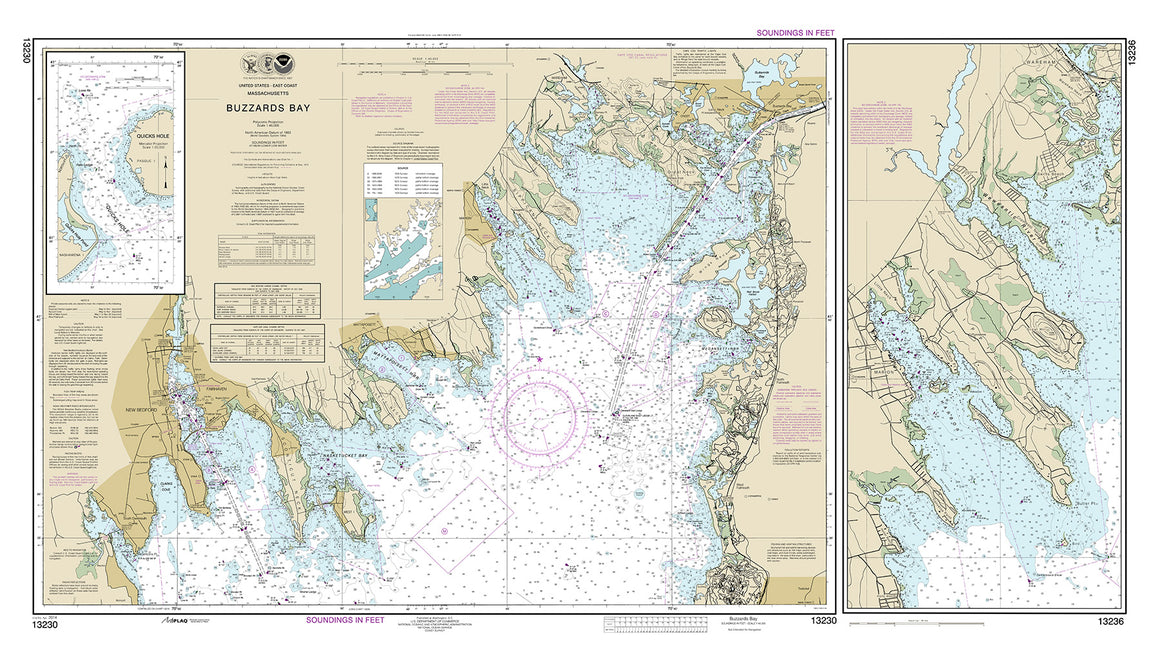 Buzzards Bay with Enlarged Sippican Harbor Inset